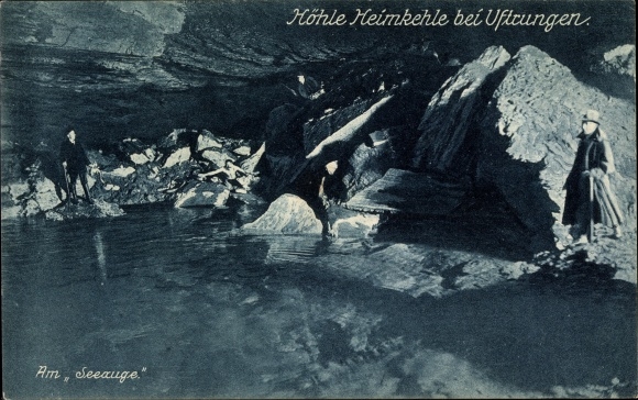 Postcard Uftungen Südharz, Am Seeauge, Heimkehle Cave