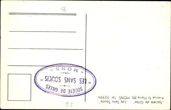 Postcard Mons Wallonien Hennegau, Gilles Society, Les Sans Soucis, Karnevalsuniform
