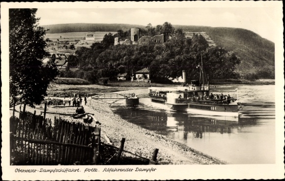 PC Polle on the Weser in Lower Saxony, departing steamer, Oberweser steamshipfahrt