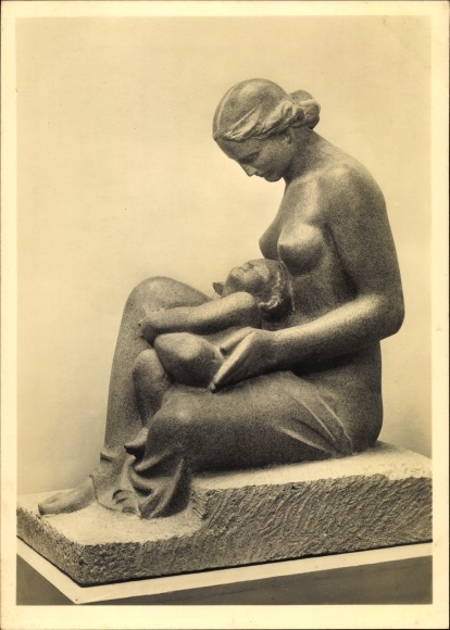 Postcard plastic by Emil Sutor, mother, HDK 97