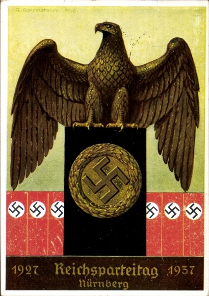 Artist Postcard Borrmeister, R., Nuremberg, Reich Party Rally 1938, National Eagle