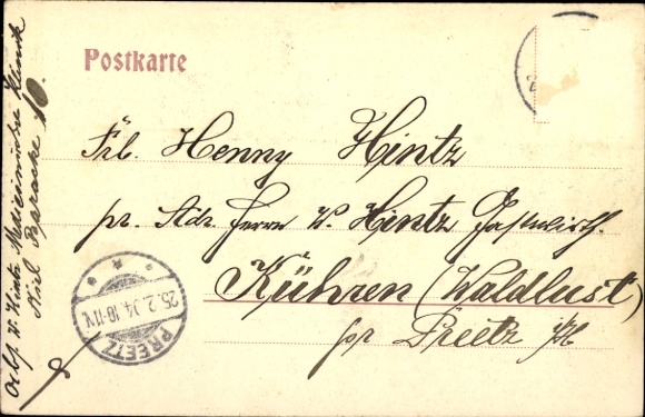 Postcard Kiel, market, the new Prussian life insurance building