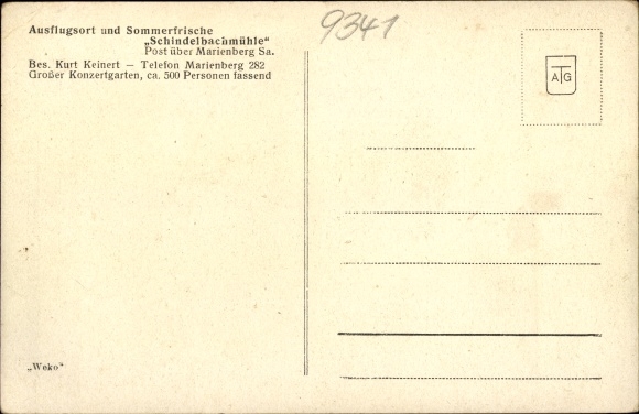 Postcard Schindelbach Großrückerswalde in the Ore Mountains, Gasthof Schindelbachmühle