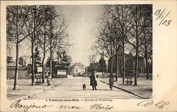 Postcard Fontenay sous Bois Val de Marne, Entree de Fontenay