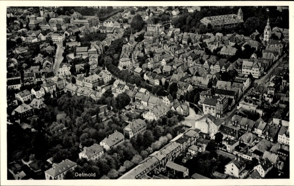 Postcard Detmold at the Teutoburg Forest, aerial photograph