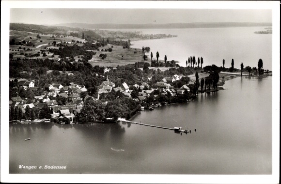 Postcard Wangen im Allgäu, aerial photograph