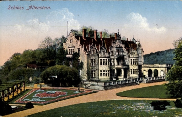 Postcard Bad Liebenstein in the Wartburg district, view of Altenstein Castle