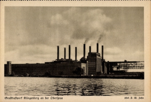 Ak Berlin Lichtenberg Rummelsburg, Großkraftwerk Klingenberg, Oberspree