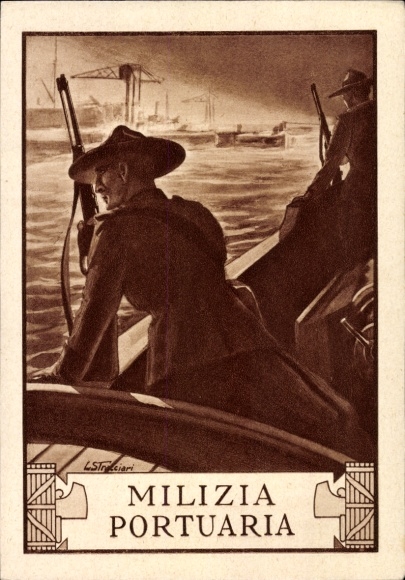 Ganzsachen Ak Stracciari, Italien, Milizia Portuaria
