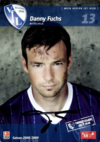 Autogrammkarte Fußballer Danny Fuchs, VfL Bochum, Autogramm