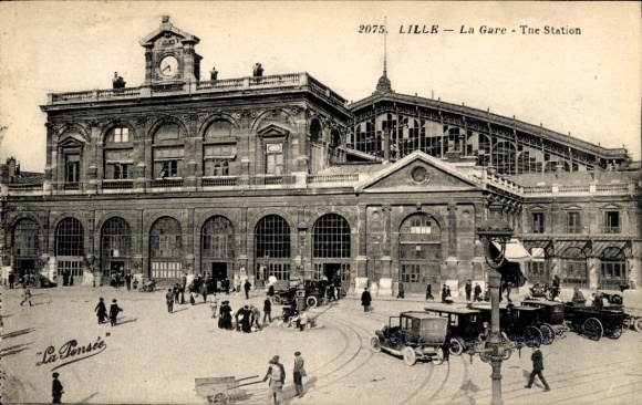 Postcard Lille Nord, train station