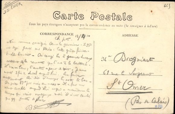 Postcard Bourges Cher, La Gare