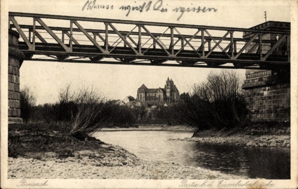 Postcard Breisach am Oberrhein, railway bridge