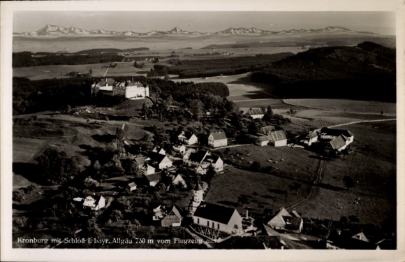 Postcard Kronburg Unterallgäu, aerial photograph, castle