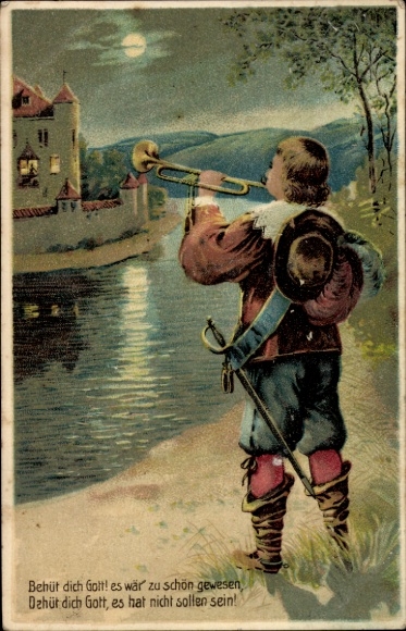 Artist Postcard God bless you, trumpeter of Säckingen