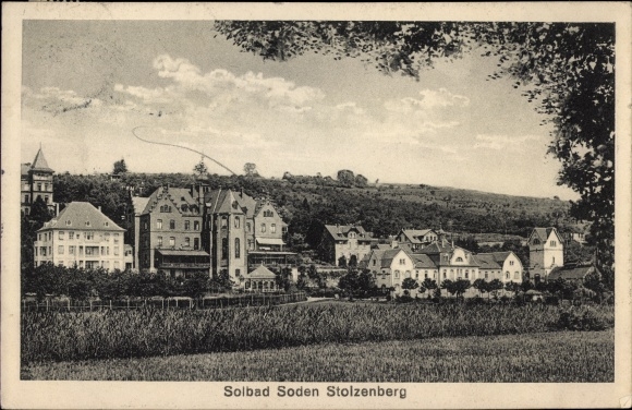 Ak Bad Soden Salmünster in Hessen, Stolzenberg, uitzicht op de stad