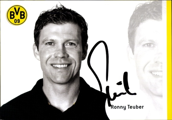 Autograph card Co-Trainer Ronny Teuber, BVB 09, Borrussia Dortmund, autograph