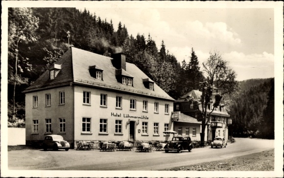 Postcard Schwarzenbach am Wald Oberfranken, Hotel Löhmarmühle