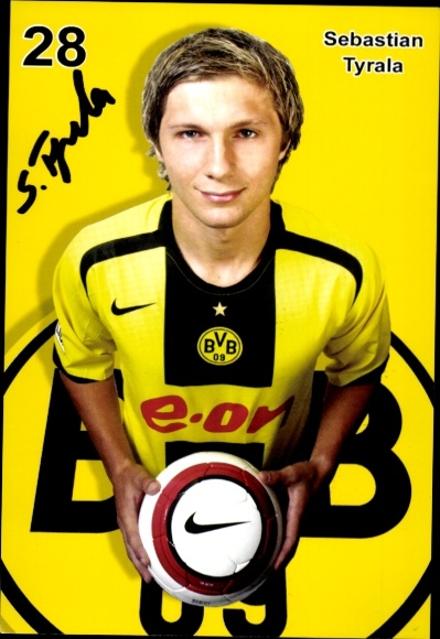Autograph card footballer Sebastian Tyrala, BVB 09, Borrussia Dortmund, autograph