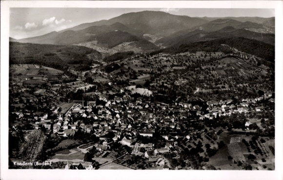 Postcard Kandern in the Black Forest Baden, aerial photograph