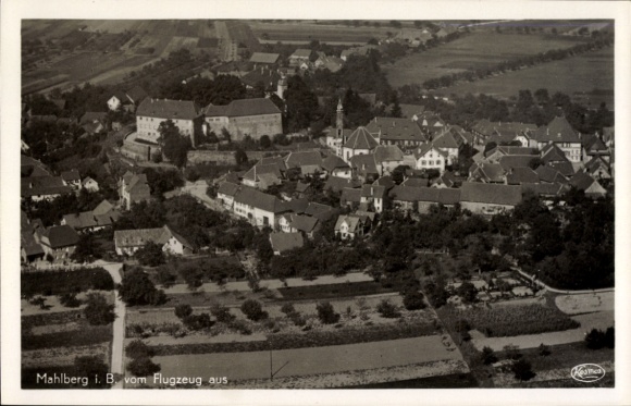 Postcard Mahlberg in Ortenaukreis, aerial photograph