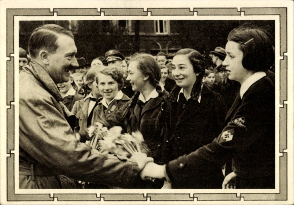 Postal stationery Postcard Führer and Reich Chancellor Adolf Hitler, well-wishers, BDM