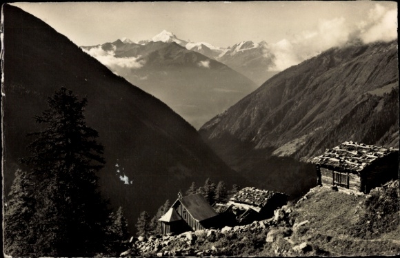 Album ze zdjęciami Blatten w dolinie Lötschental, kanton Valais, krajobraz górski, chaty, Weisshorn, kaplica Hockenalp