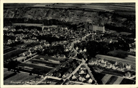 Ak Bissingen an der Enz Württemberg, luchtfoto