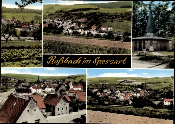 Ansichtkaart Roßbach Schadensbach im Spessart, panorama, stadszicht
