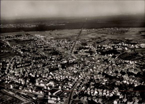 Postcard Sprendlingen Dreieich Hesse, aerial view of Sprendlingen, many residential buildings, streets, no