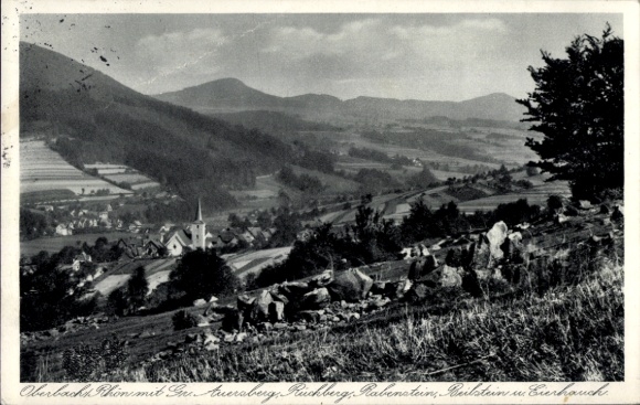 Ak Wildflecken in de Rhön Neder-Franken, panorama, Oberbach-Rhön, spoorlijn, Jossa-Brückenau