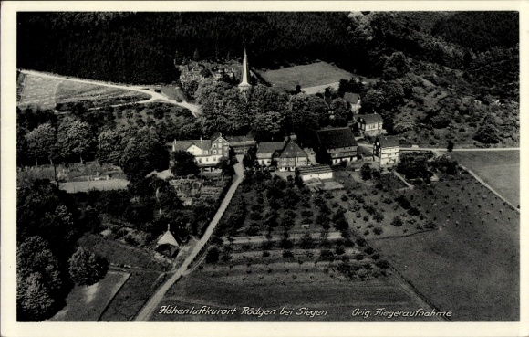 Postcard Rödgen Obersdorf Wilnsdorf in Siegerland, aerial photograph