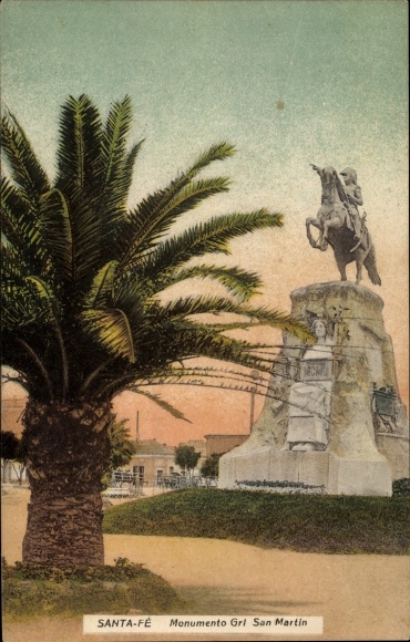 Postcard Santa Fe Argentinien, San Martin Monument