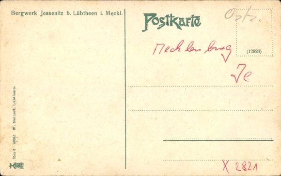 Postcard Jessenitz Lübtheen in Mecklenburg Vorpommern, The mine from a bird's eye view
