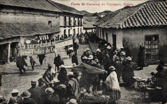 Ak Corocoro Bolivia, carnavalsoptocht