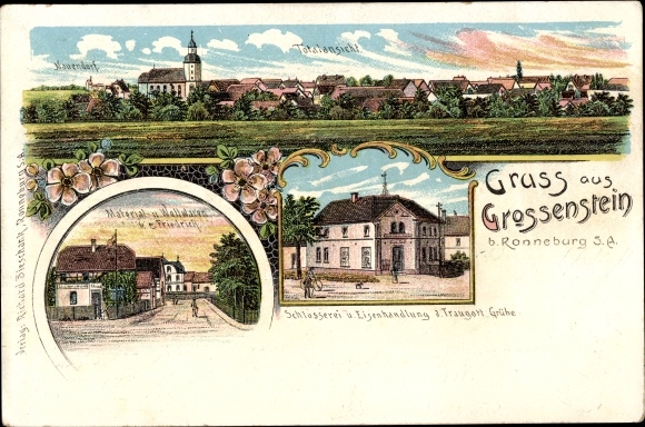 Chromo-Litho Großenstein in Thuringia, general view, E. Friedrich shop, Traugott Grube metalworking shop
