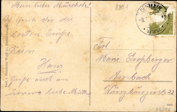 Postcard Dentlein am Forst Mittelfranken, overall view