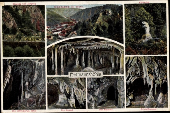 Ak Rübeland Oberharz am Brocken, Hermannshöhle, kristallen kamer, preekstoel