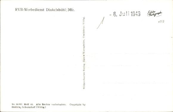 Ak Dinkelsbühl, Fliegeraufnahme, Häuser, Kirche