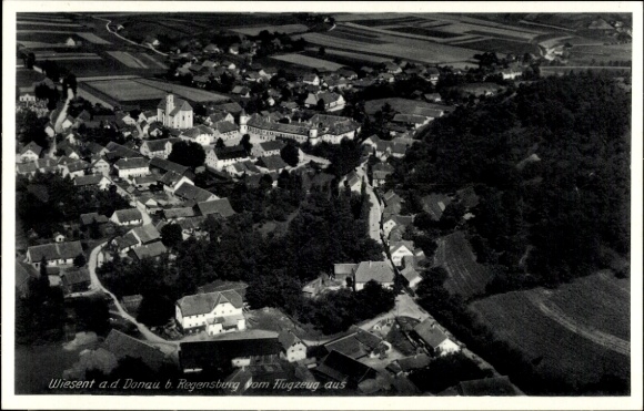 Postcard Wiesent in the Upper Palatinate, aerial photograph