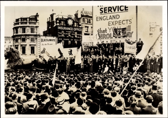 Zdjęcie Hoffmann, Londyn, Trafalgar Square, antybrytyjska demonstracja, separacja Irlandii v. Anglia