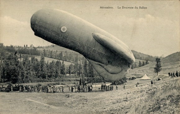 Postcard barrage balloon is retrieved
