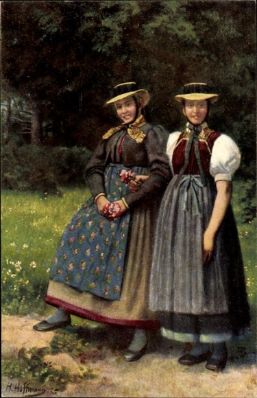 Künstler Ak Hoffmann H., Mädchen aus dem Prechttal, Trachten Schwarzwald