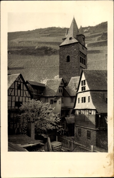 Photo Postcard Bacharach am Rhein, partial view, church tower