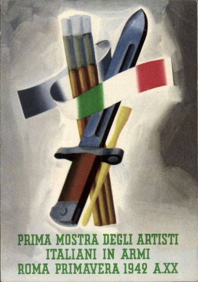 Künstler Ak Roma Rom Lazio, Prima Mostra degli Artisti Italiani in Armi 1942