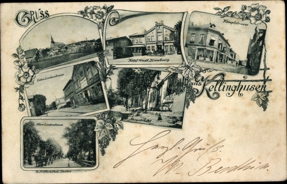 Ak Kellinghusen in Holstein, Hotel Stadt Hamburg, Lindenstraße, Hauptstraße, Bergstraße