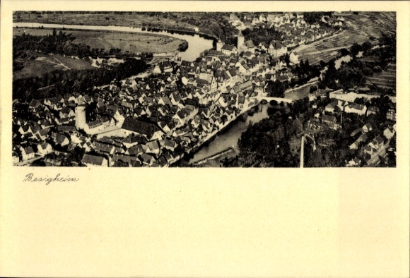 Postcard Besigheim am Neckar Württemberg, aerial photograph