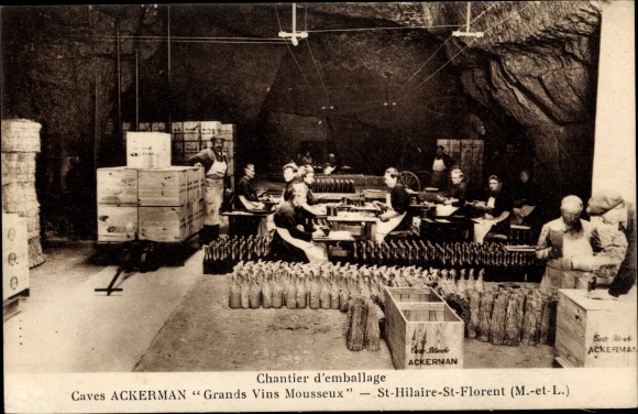 Postcard Saint Hilaire Saint Florent Maine et Loire, Packaging site, Ackerman Cellars, Great Wines