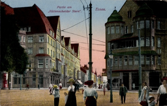 Postcard Essen in the Ruhr area of North Rhine-Westphalia, party at Rüttenscheider Stern