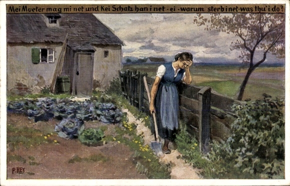 Lied Ak Hey, Paul, Volksliederkarte Nr. 93, Mei Mueter mag mi net